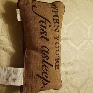Decorative Brown Pillow with Text